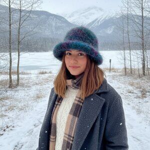 Vintage Wool Colorful Hat EUC